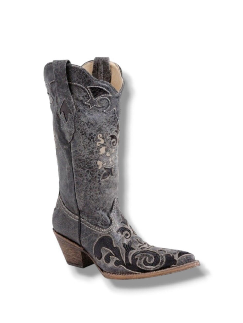 CORRAL C2108 Fancy Inlay Snip Toe Western Boots 9.5